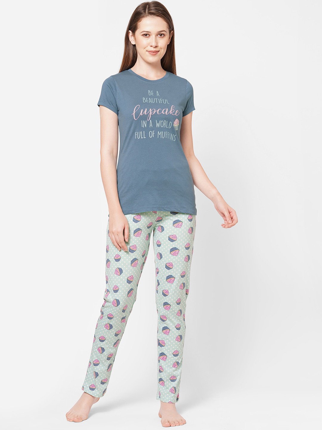 

Sweet Dreams Women Blue & Green Printed Night suit