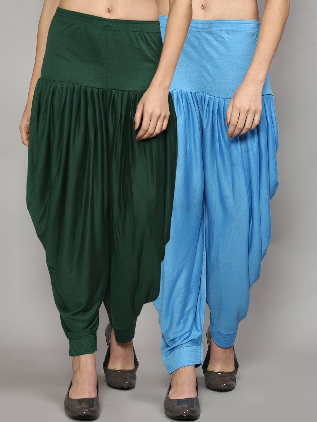 

GRACIT Women Green & Blue Pack of 2 Solid Salwar