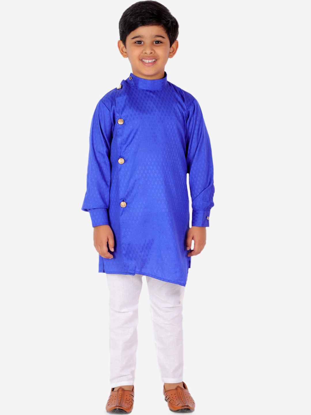 

Pro-Ethic STYLE DEVELOPER Boys Blue Angrakha Kurta with Pyjamas