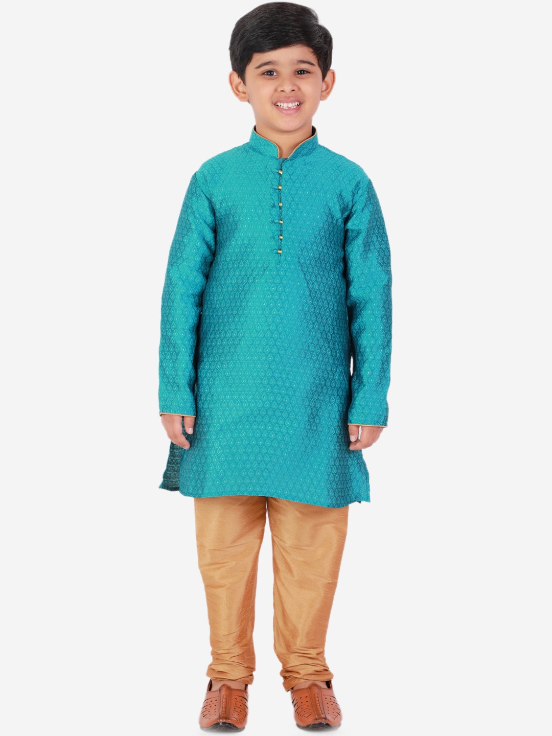 

Pro-Ethic STYLE DEVELOPER Boys Turquoise Blue Kurta with Churidar