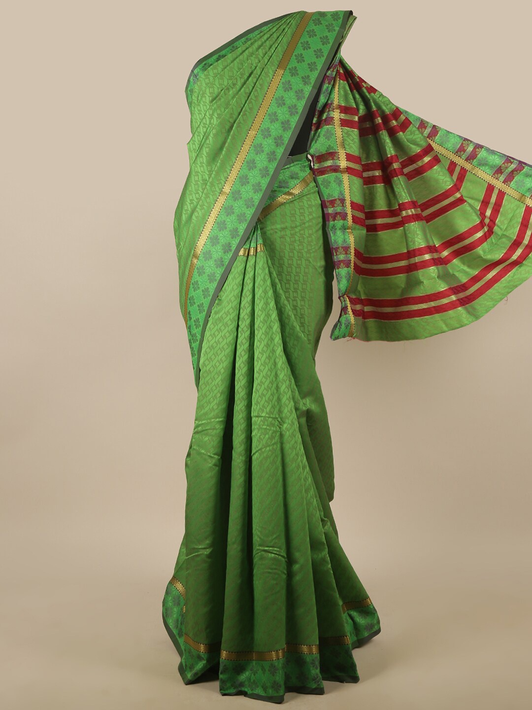 

Pothys Green & Red Woven Design Zari Art Silk Saree