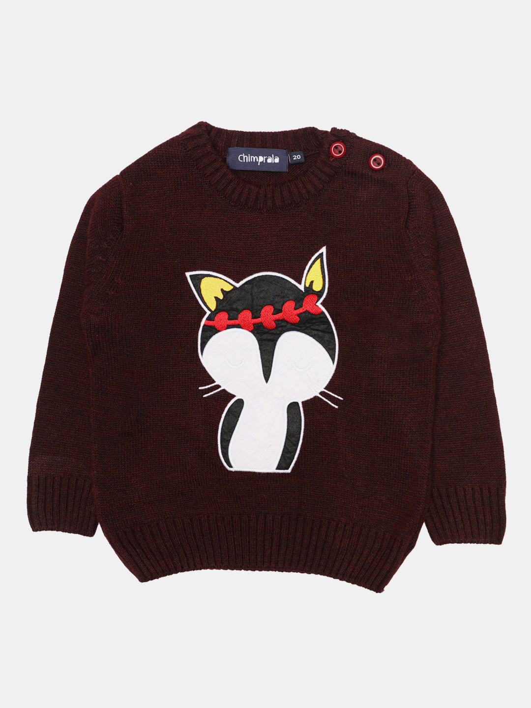 

CHIMPRALA Boys Maroon & Black Printed Pullover