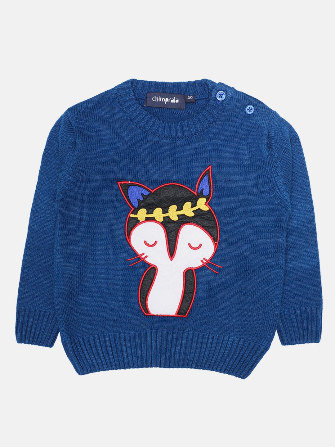 

CHIMPRALA Boys Blue & White Printed Pullover