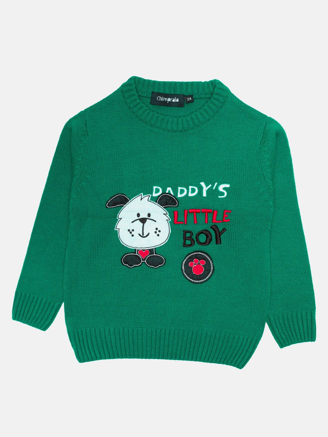 

CHIMPRALA Boys Green & Black Humour and Comic Printed Pullover