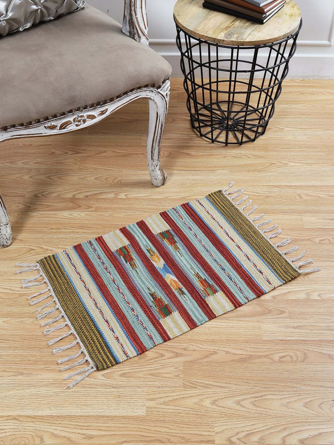 

SANDED EDGE Multi Set of 3 Geometric Cotton Dhurrie Rug