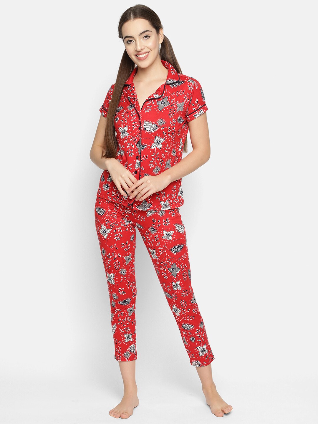 

V2 Value & Variety Red Printed Nightdress