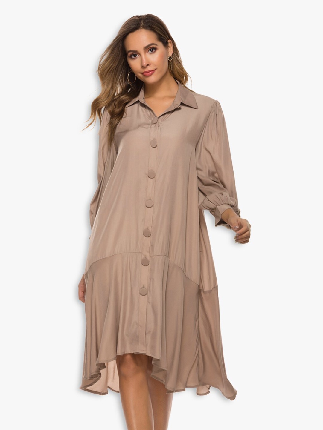

JC Collection Khaki Shirt Dress