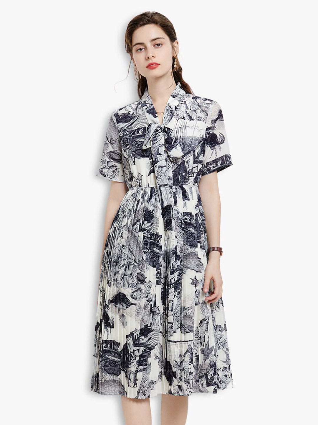 

JC Collection Blue & White Floral Dress