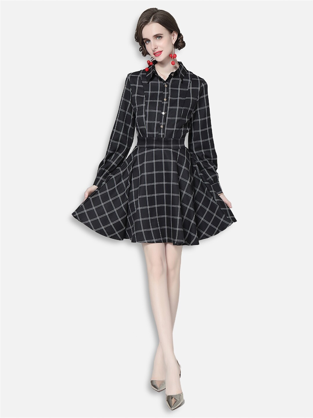 

JC Collection Black Checked Mini Dress