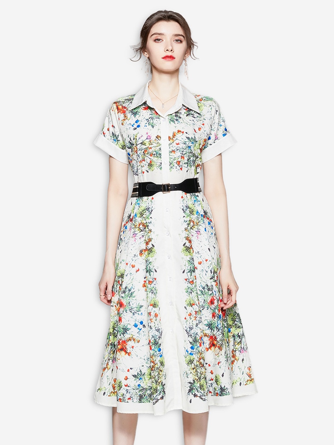 

JC Collection Multicoloured Floral A-Line Midi Dress, Multi
