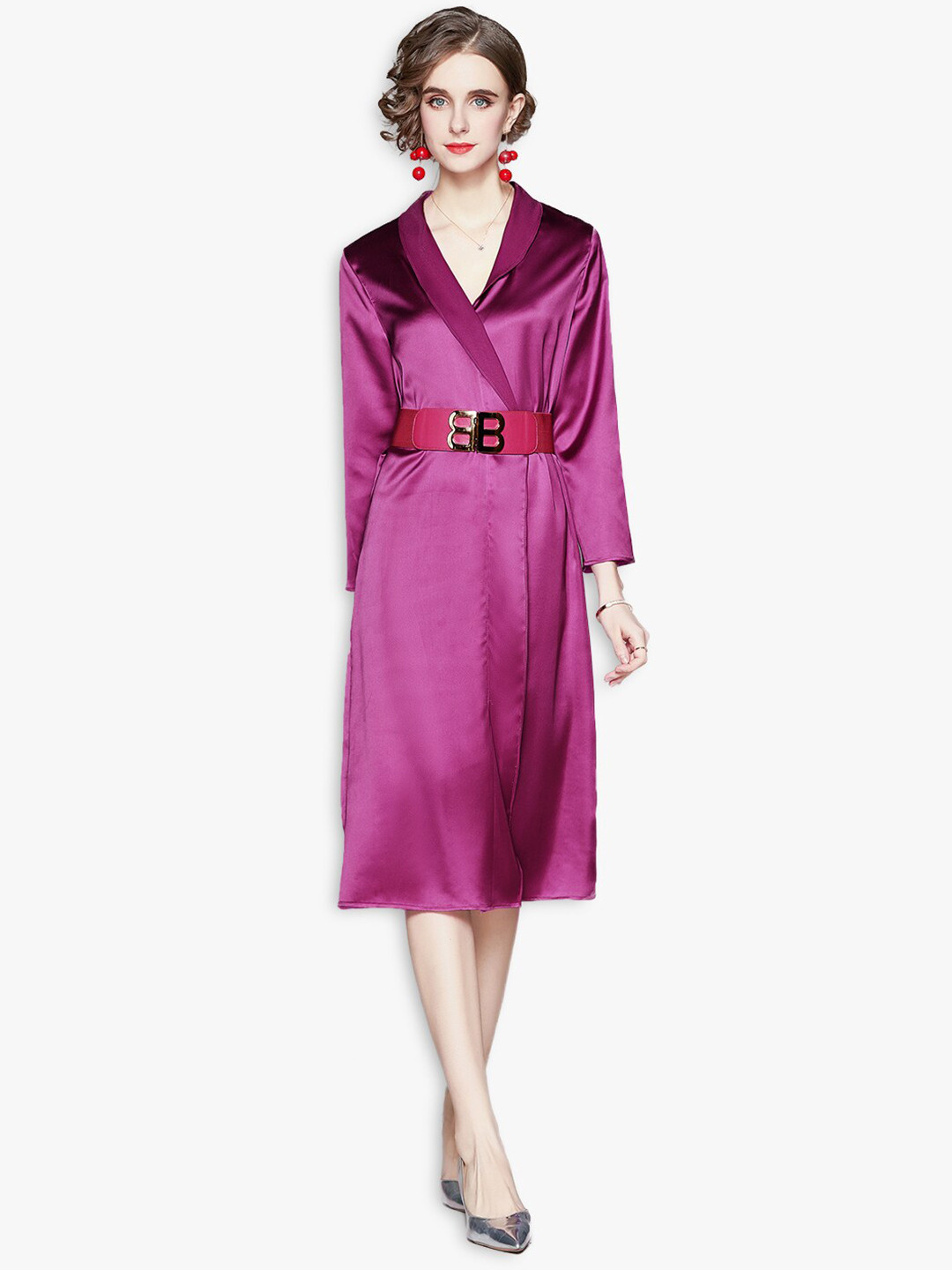 

JC Collection Purple Wrap Dress
