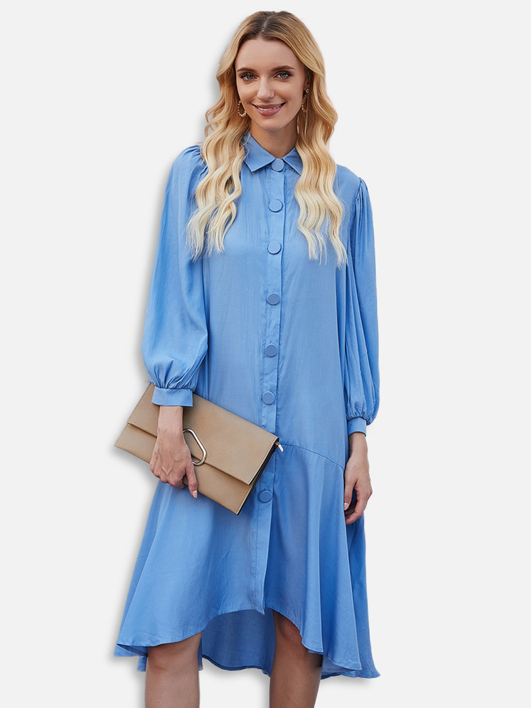 

JC Collection Blue Shirt Dress