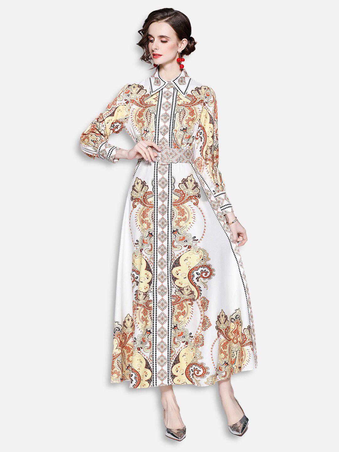 

JC Collection Off White & Yellow Floral Maxi Dress