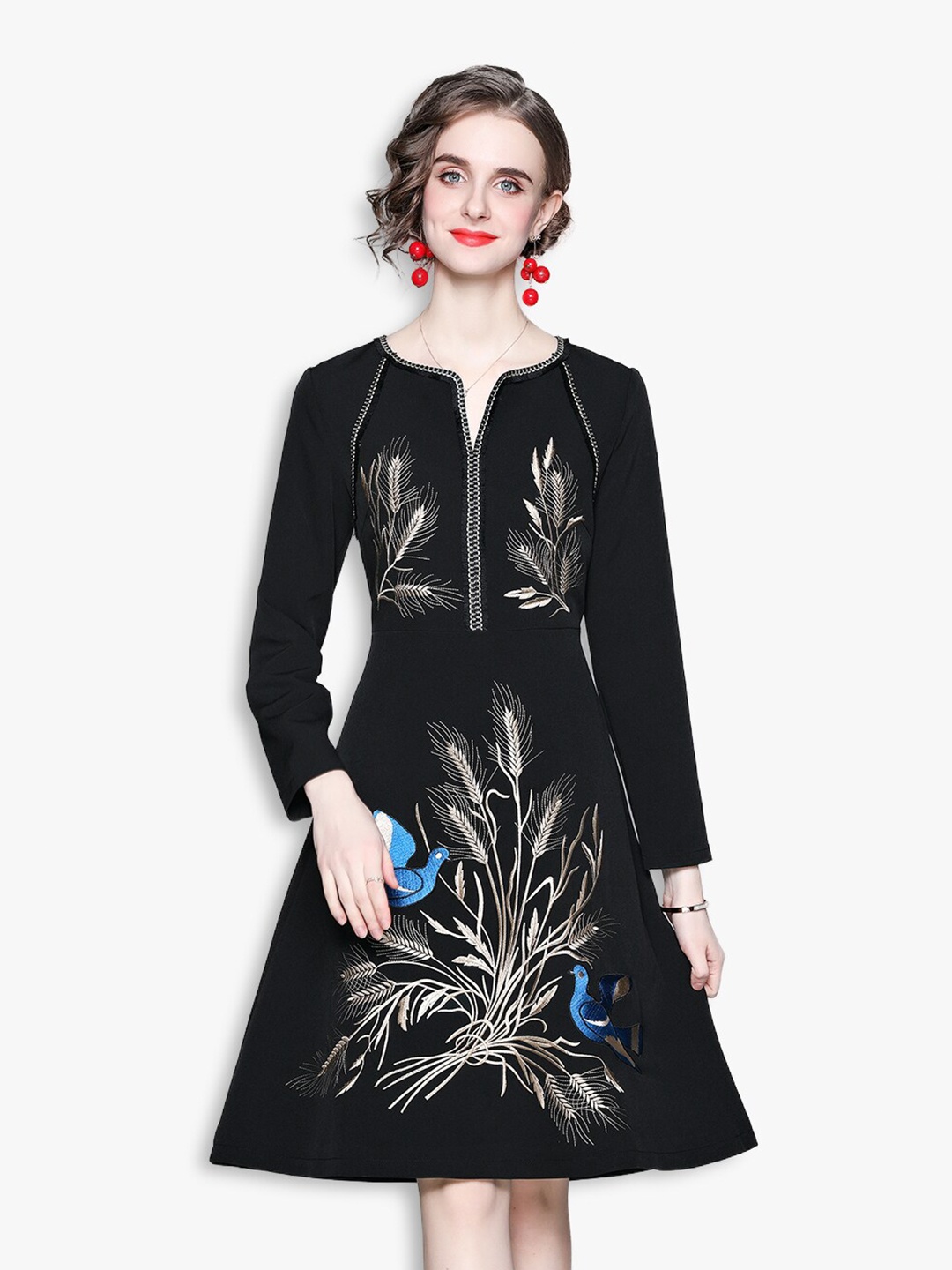 

JC Collection Black Floral Dress