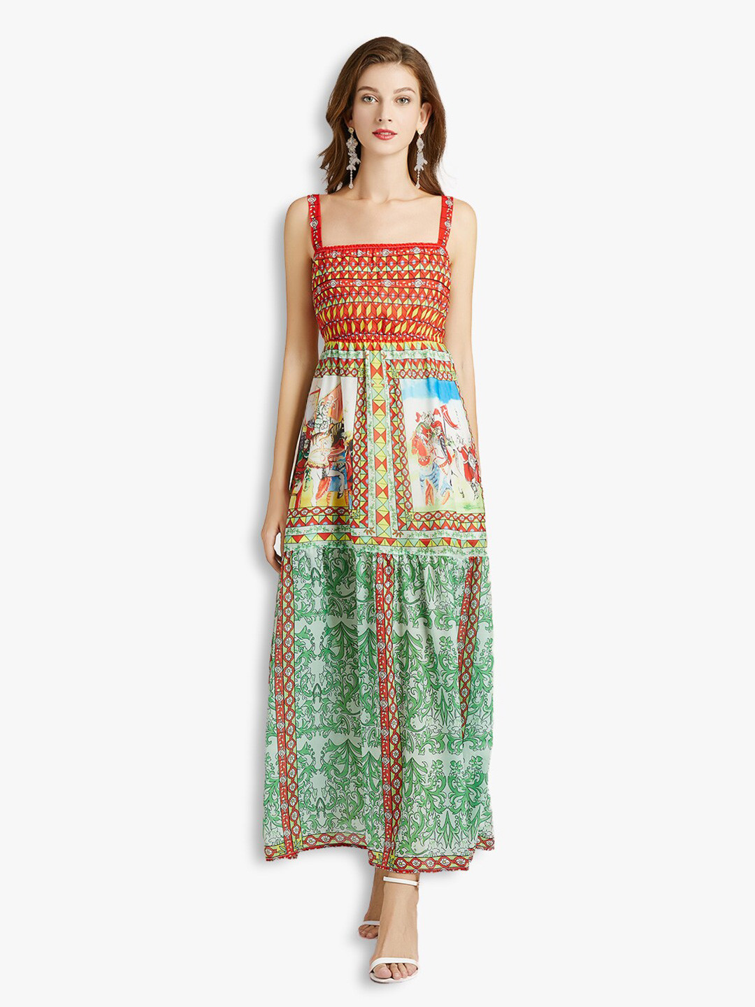 

JC Collection Multicoloured Ethnic Motifs Maxi Dress, Multi