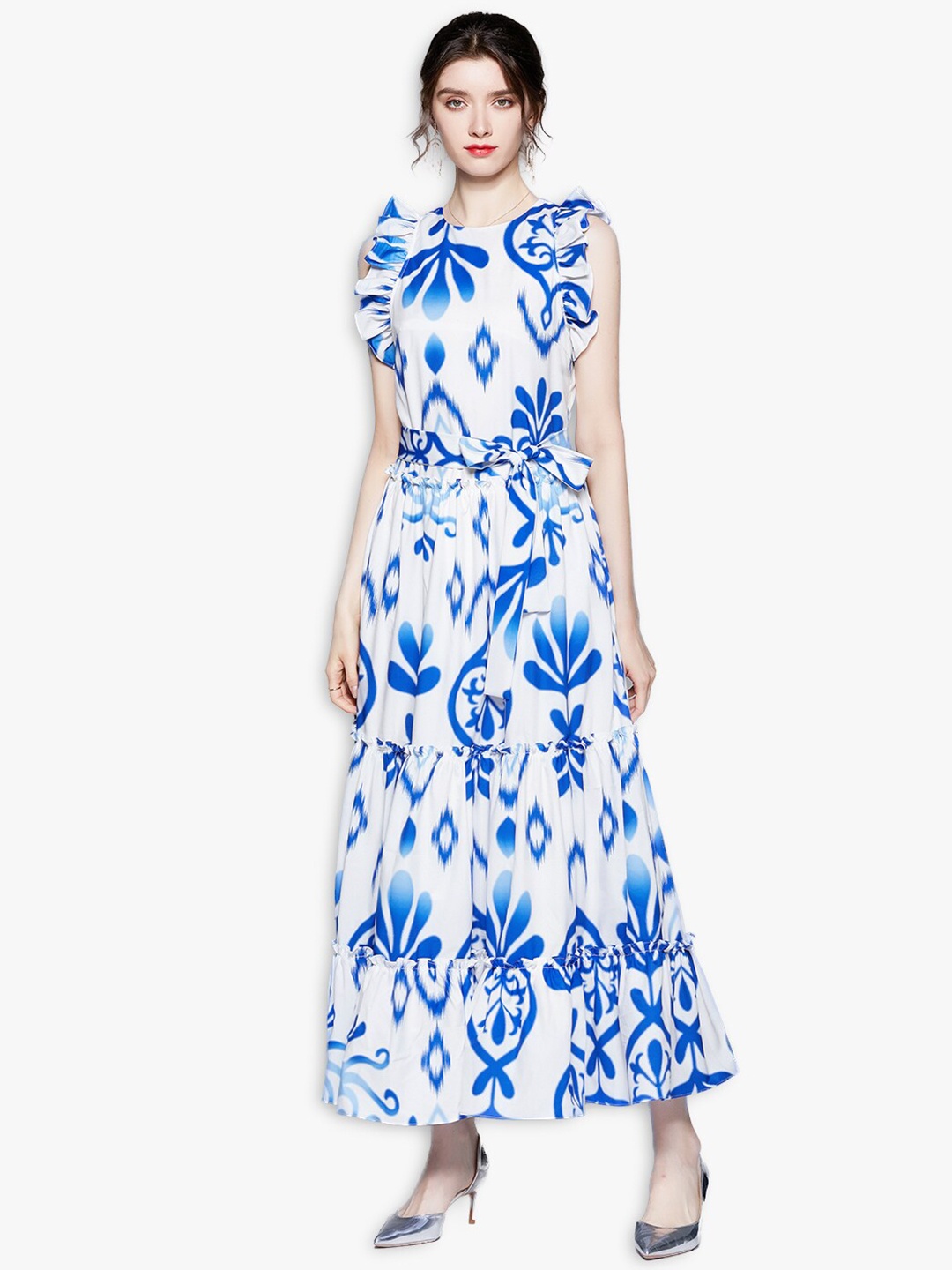 

JC Collection Blue & White Floral Maxi Dress