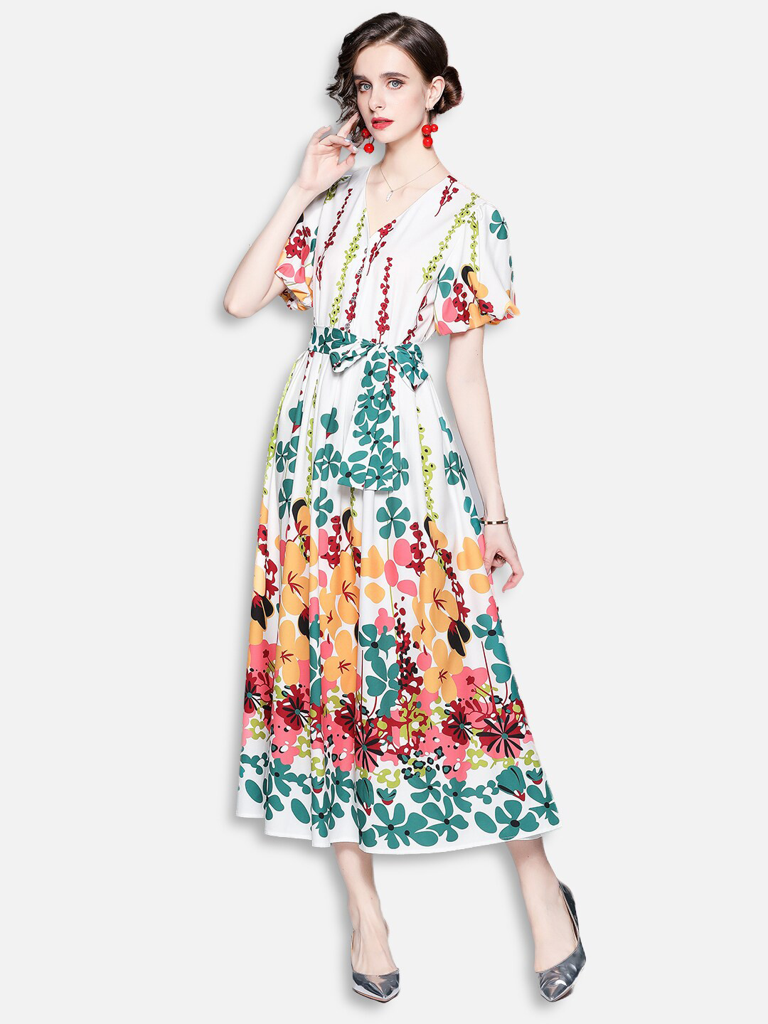

JC Collection Green Floral Midi Dress