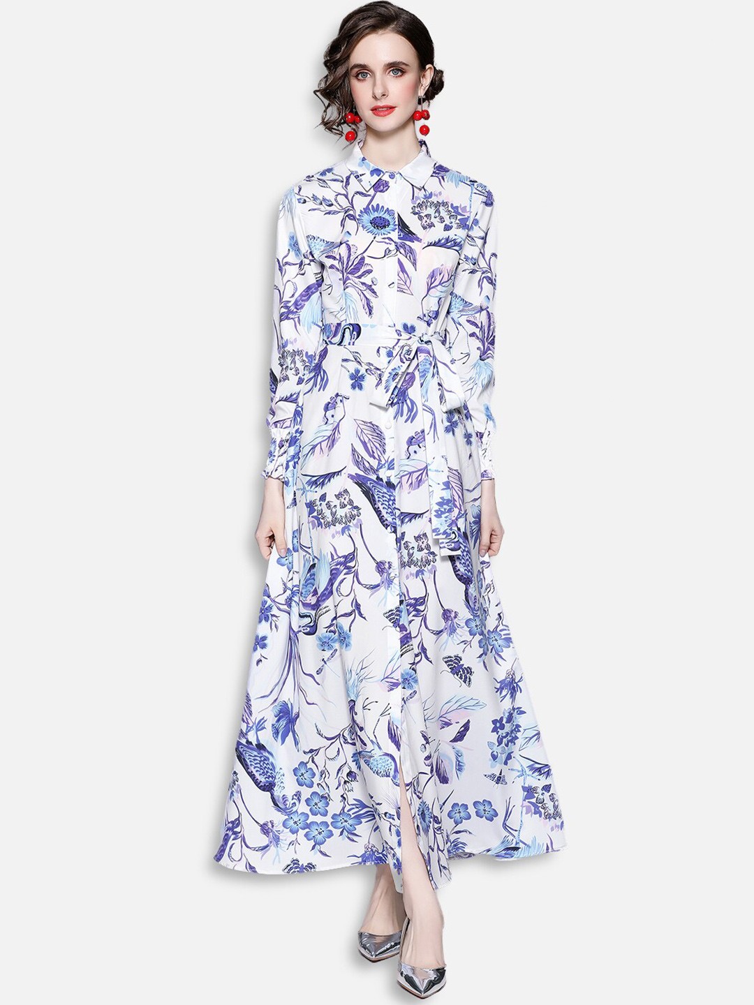 

JC Collection Blue & White Floral Maxi Dress