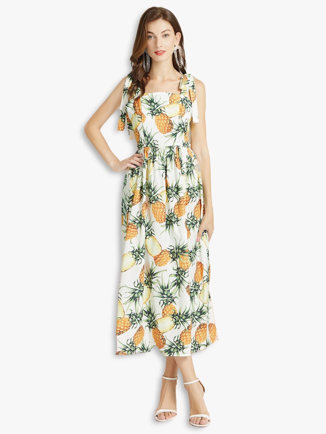 

JC Collection White & Yellow Floral Maxi Dress