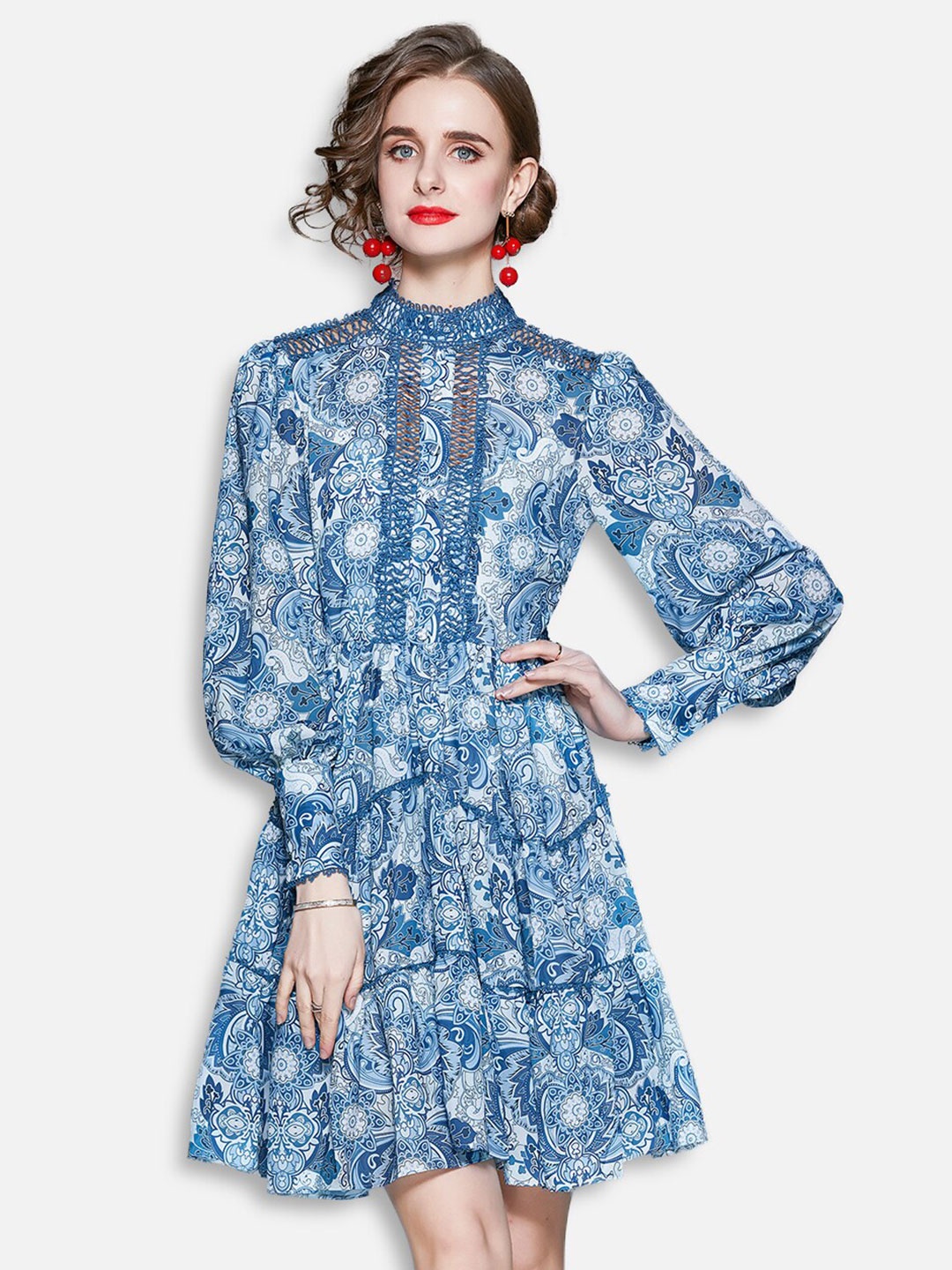 

JC Collection Blue Ethnic Motifs Dress