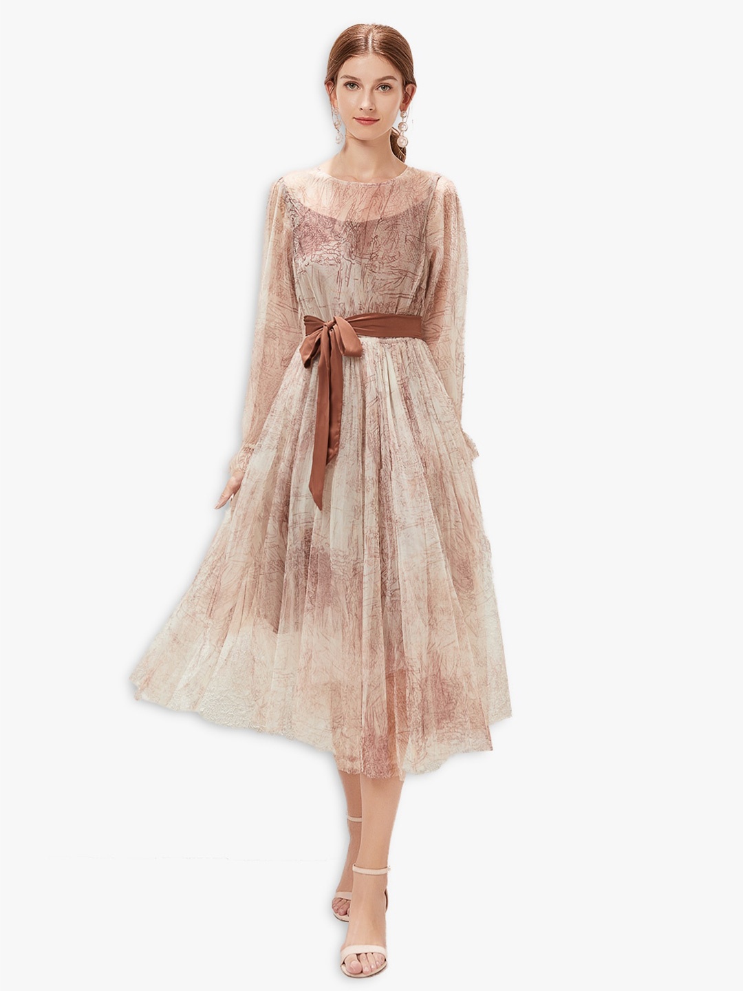 

JC Collection Beige Midi Dress