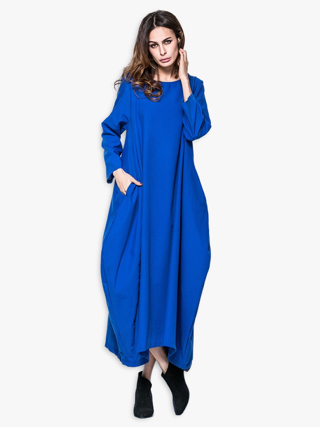 

JC Collection Blue A-Line Maxi Dress