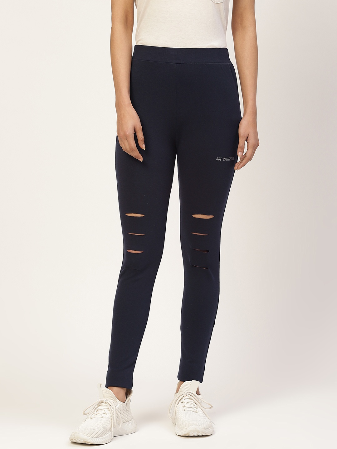 

Rue Collection Women Navy Blue Solid Ankle Length Skinny Fit Jeggings