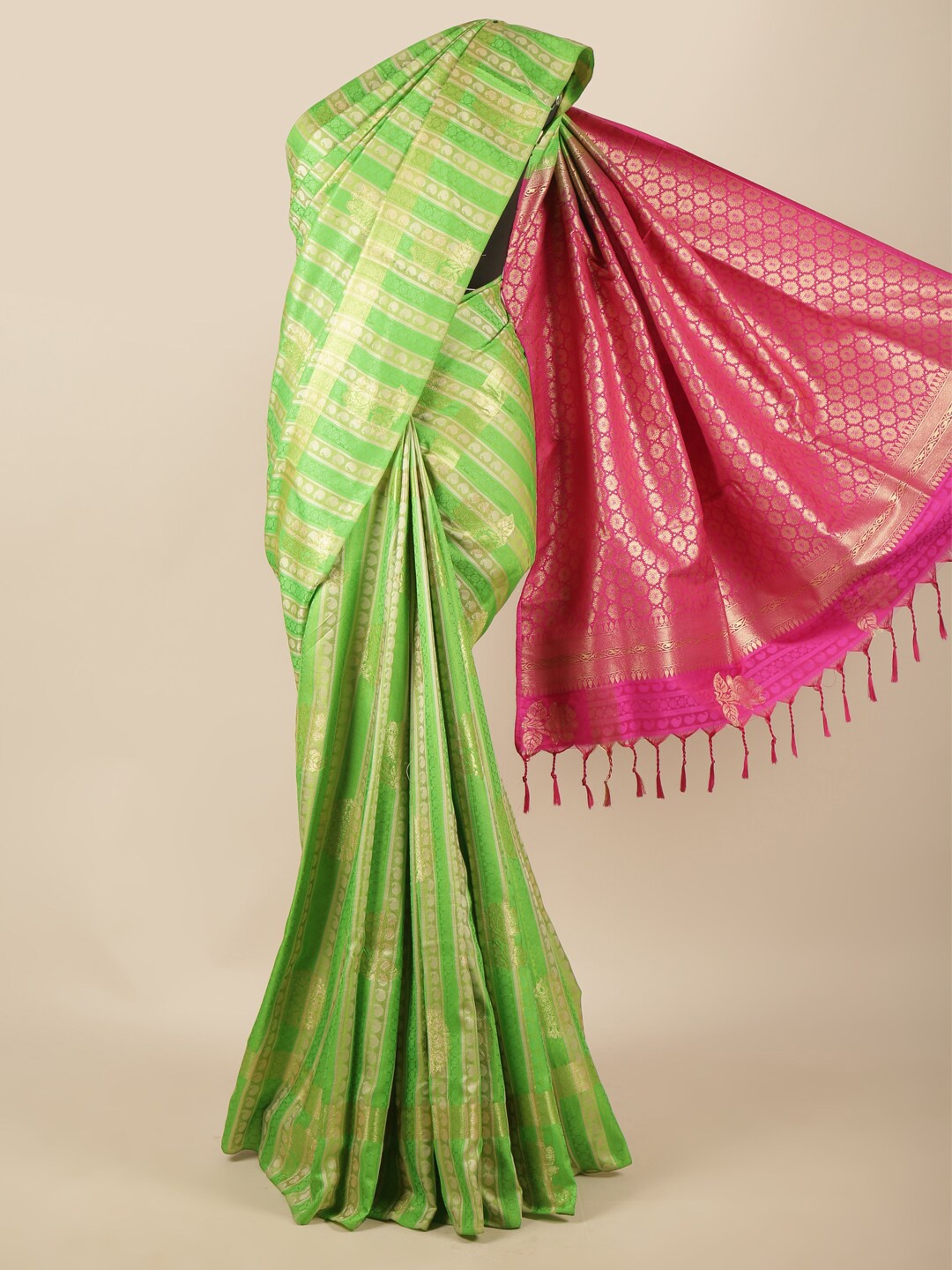

Pothys Green & Pink Woven Design Zari Art Silk Saree