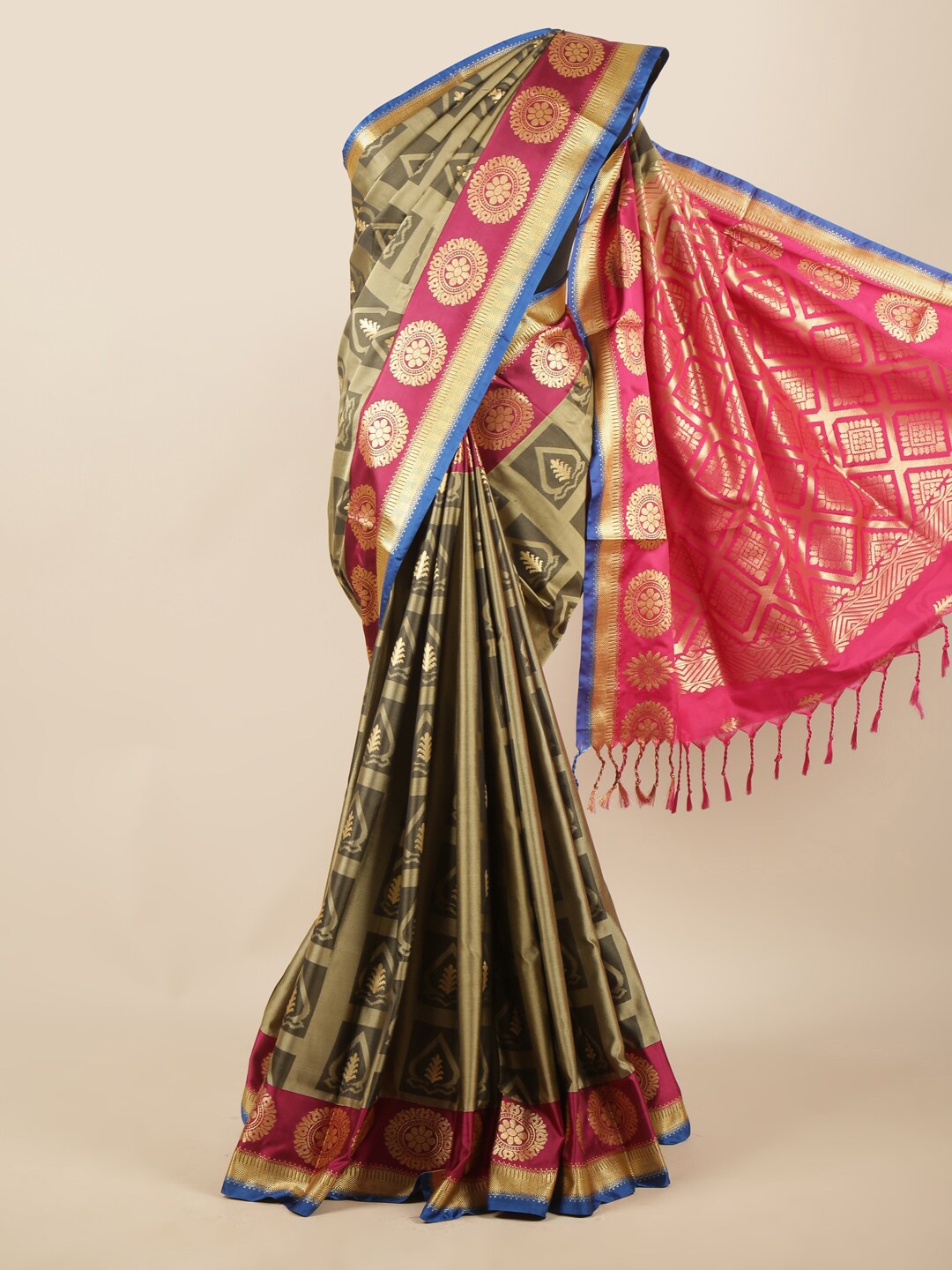 

Pothys Green & Pink Woven Design Zari Art Silk Saree