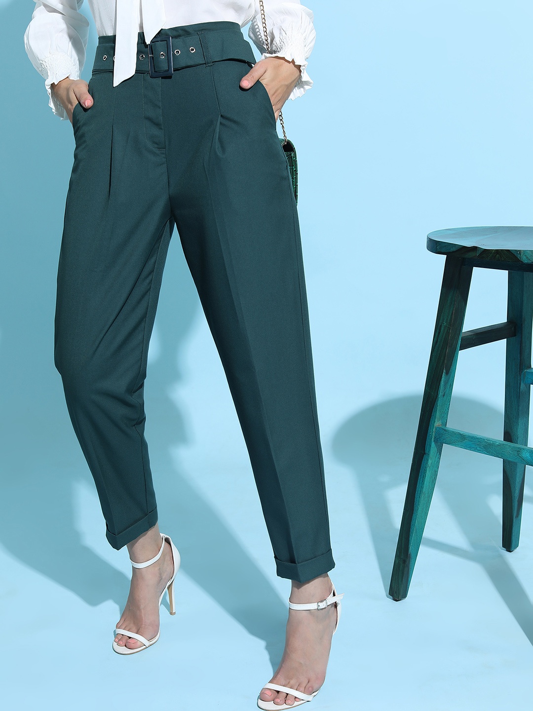 

CHIC BY TOKYO TALKIES Women Green Chinos