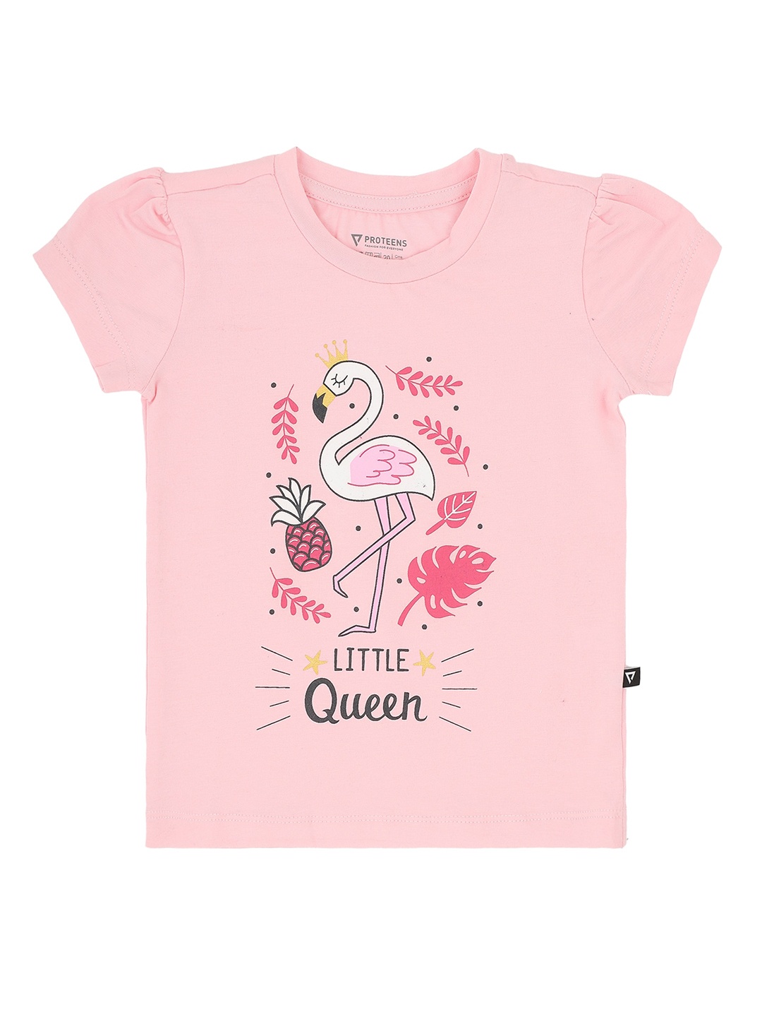 

PROTEENS Girls Pink Typography Printed Cotton T-shirt