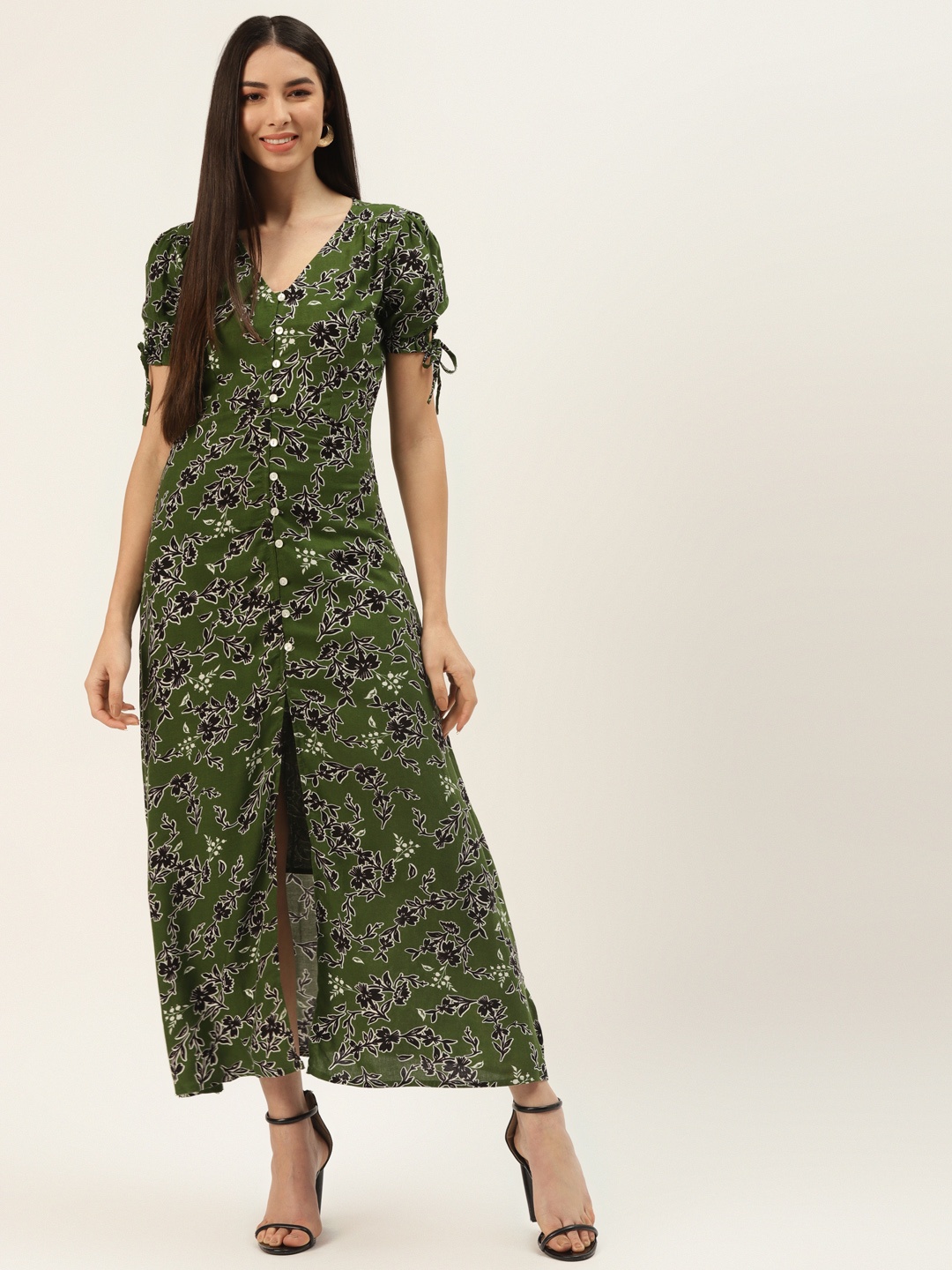 

Off Label Green Floral Maxi Dress