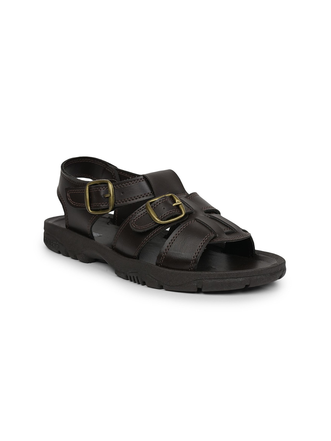 

Liberty Men Black Solid Comfort Sandals with Buckle