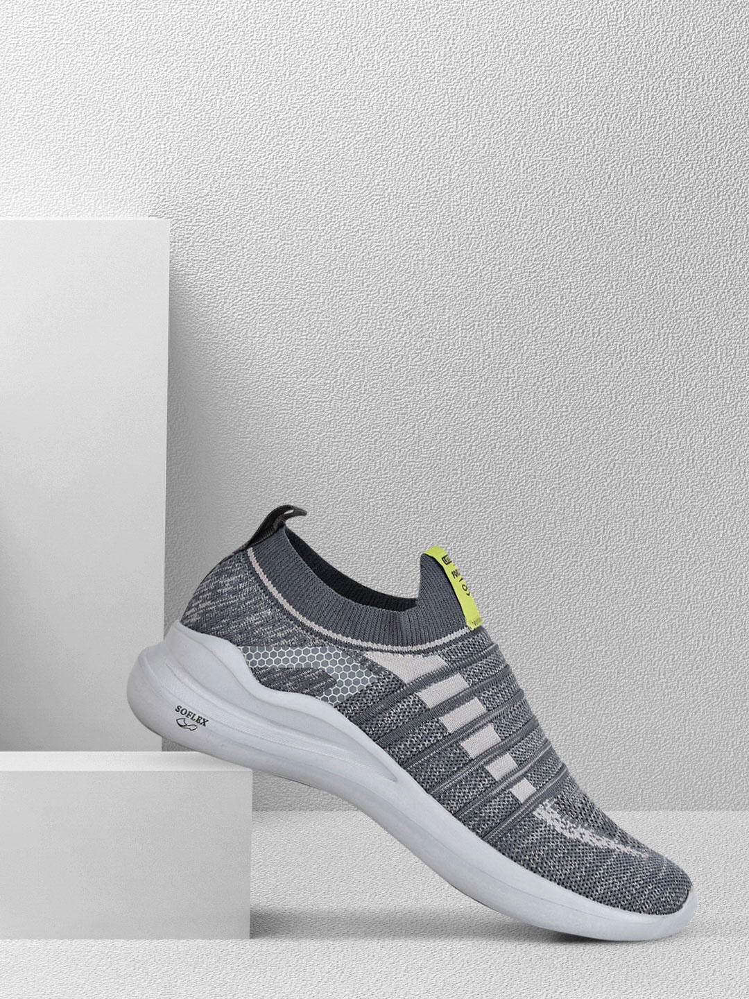 

Liberty Men Grey Mesh Walking Non-Marking Shoes