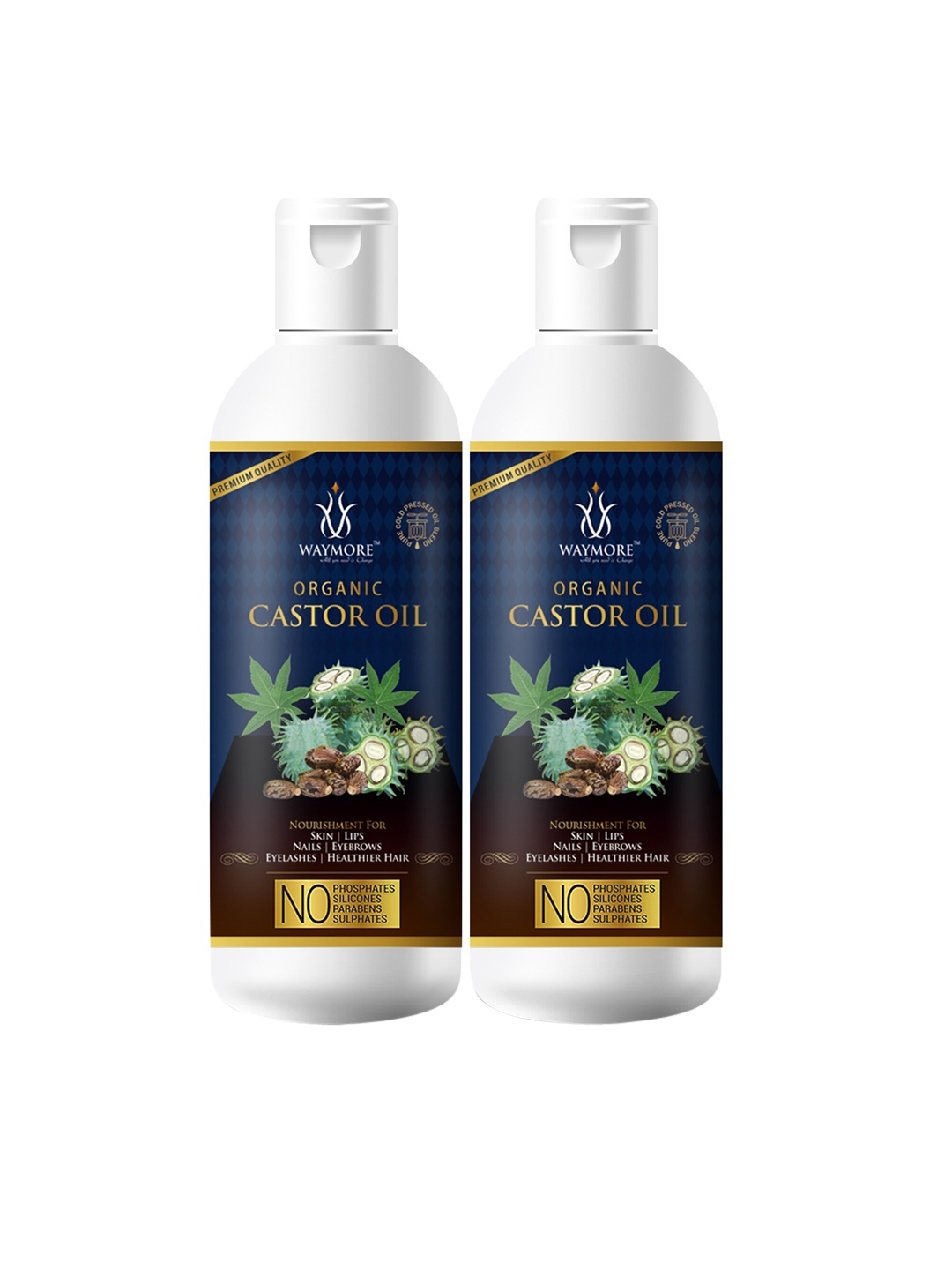 

Waymore Set of 2 Organic Castor Oil 100 ml each, Yellow