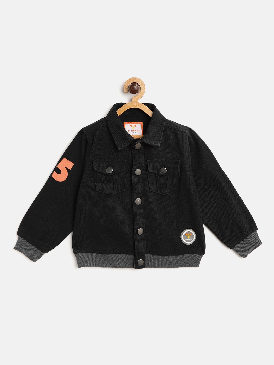 

toothless Boys Black & Grey Lightweight Tailored Jacket with Patchwork Detail