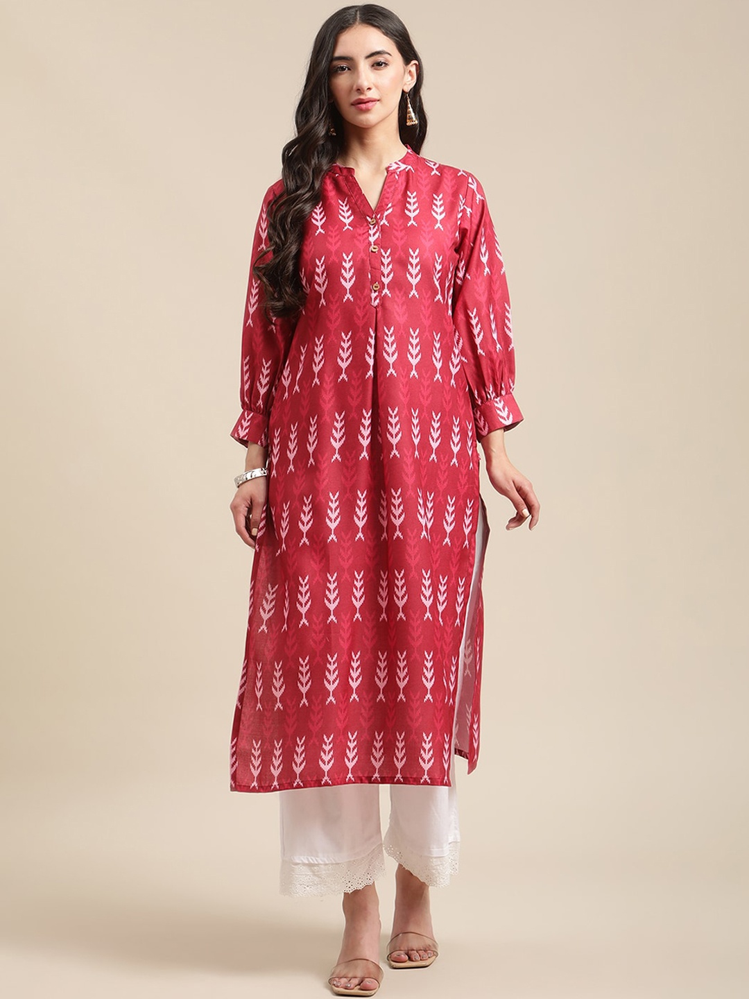 

Varanga Women Red Ethnic Motifs Printed Kurta