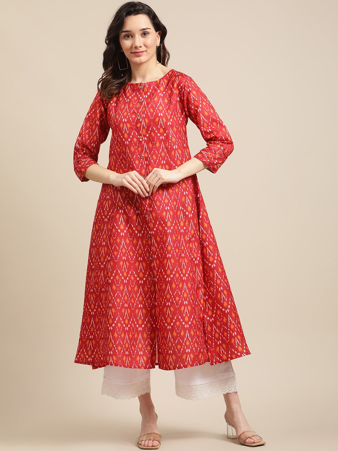 

Varanga Women Red Ethnic Motifs Printed Kurta