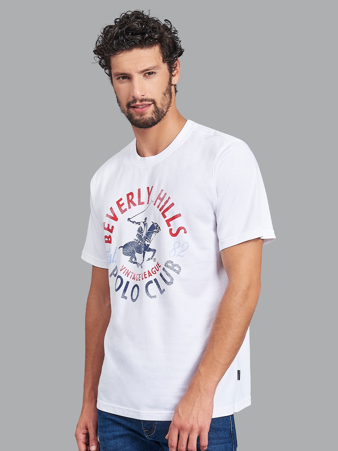 

Beverly Hills Polo Club Men White Typography Printed T-shirt