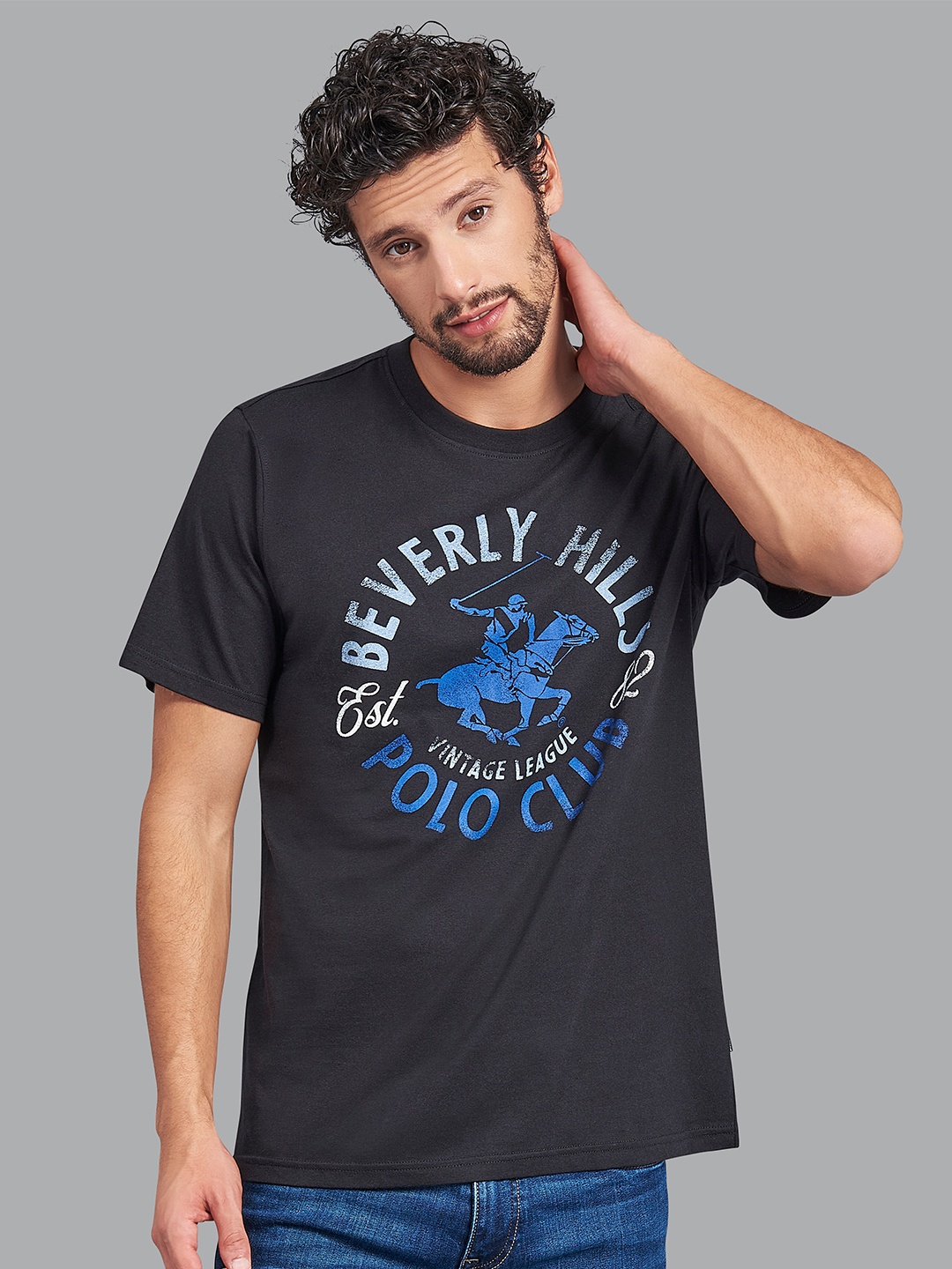 

Beverly Hills Polo Club Men Black Printed T-shirt