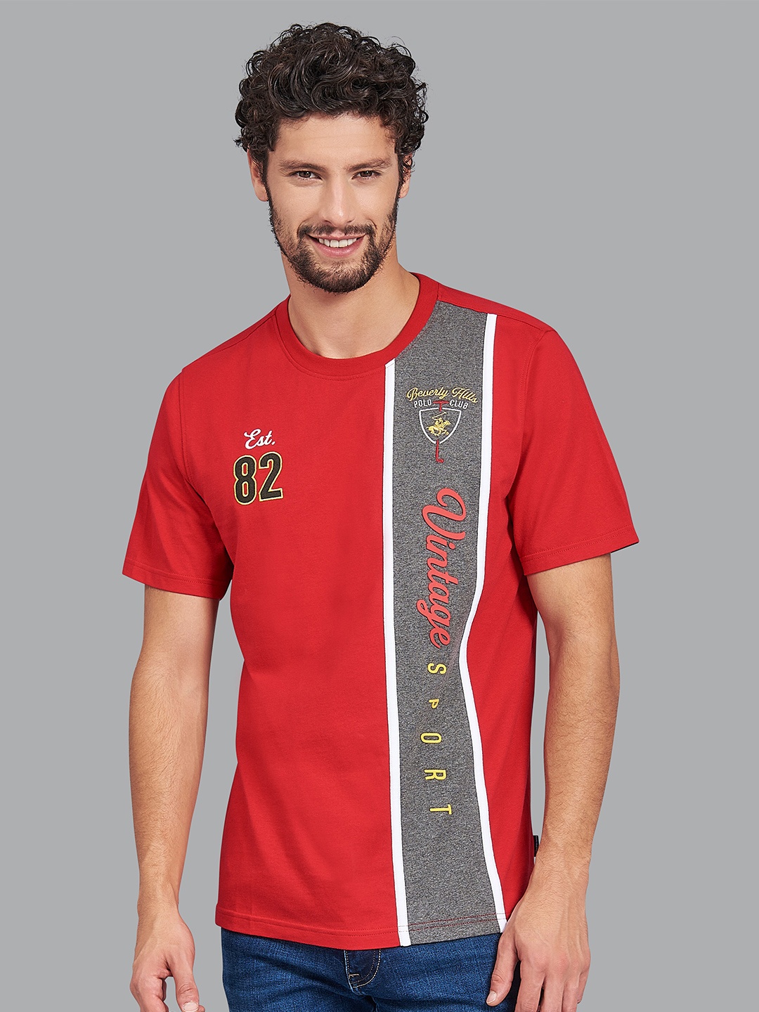 

Beverly Hills Polo Club Men Red Printed T-shirt