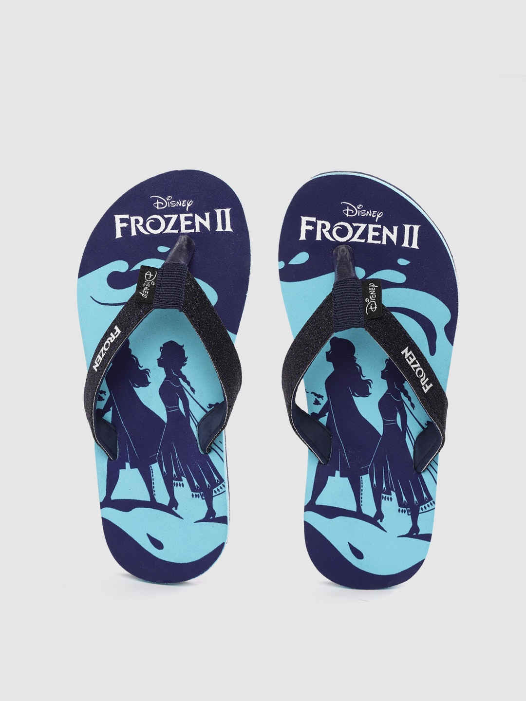 

toothless Girls Blue Frozen Printed Rubber Thong Flip-Flops
