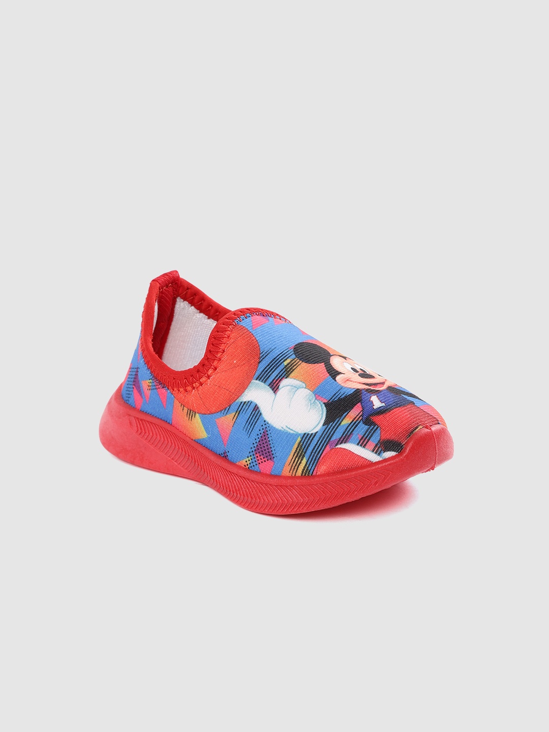 

toothless Boys Red Mickey Mouse Printed Slip-On Sneakers