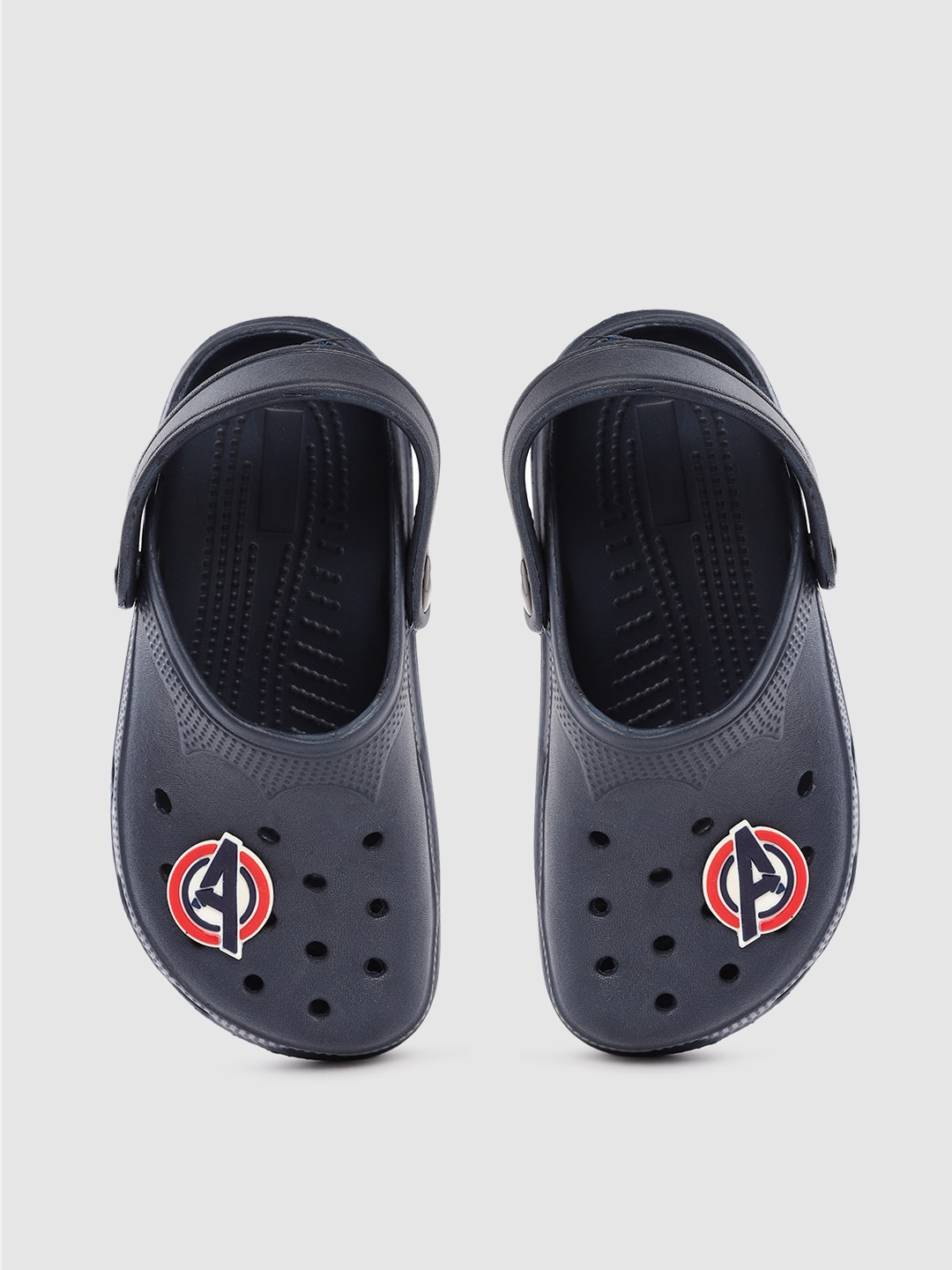

toothless Boys Navy Blue Avengers Printed Rubber Clogs