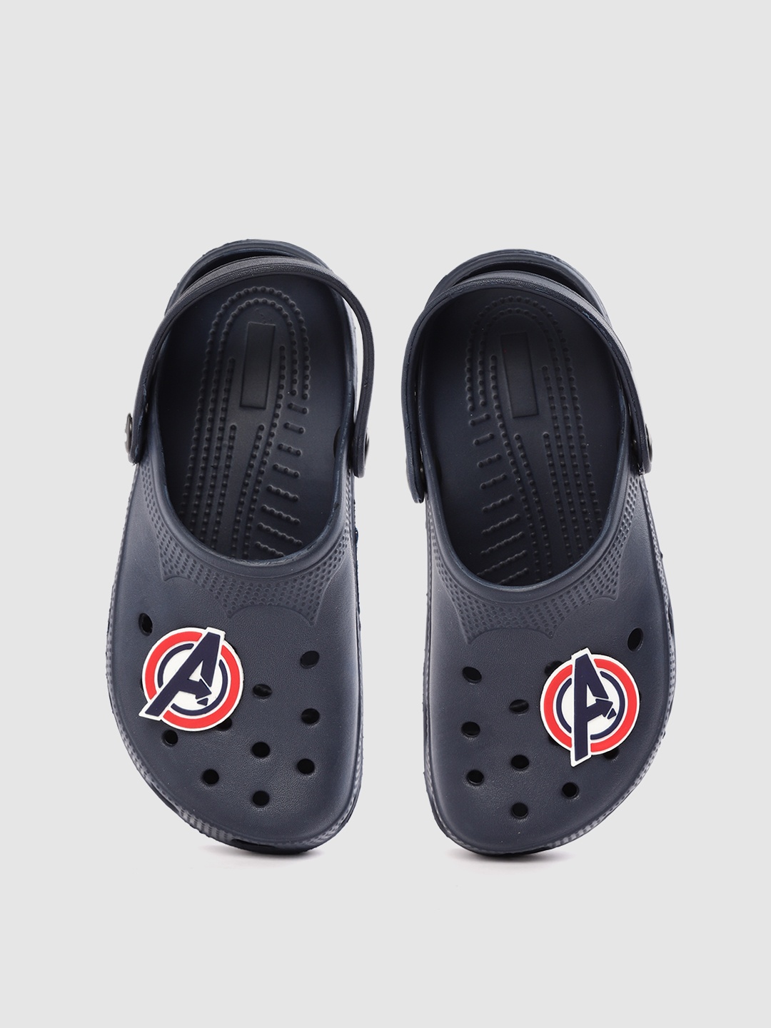 

toothless Boys Navy Blue Avengers Printed Rubber Clogs