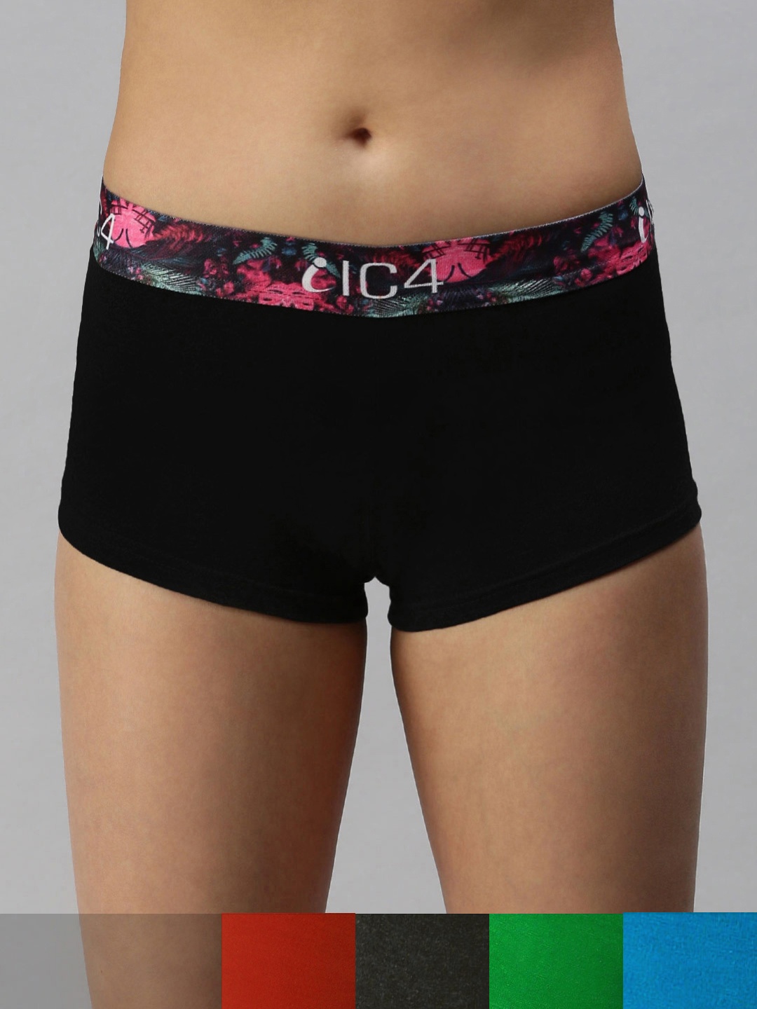 

IC4 Women Pack of 5 Boy shorts, Black