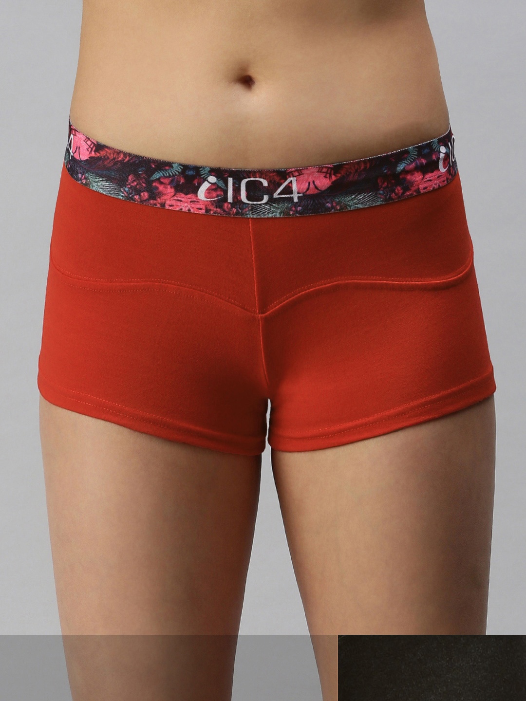 

IC4 Women Red & Charcoal Grey Solid Pack of 2 Boyshorts