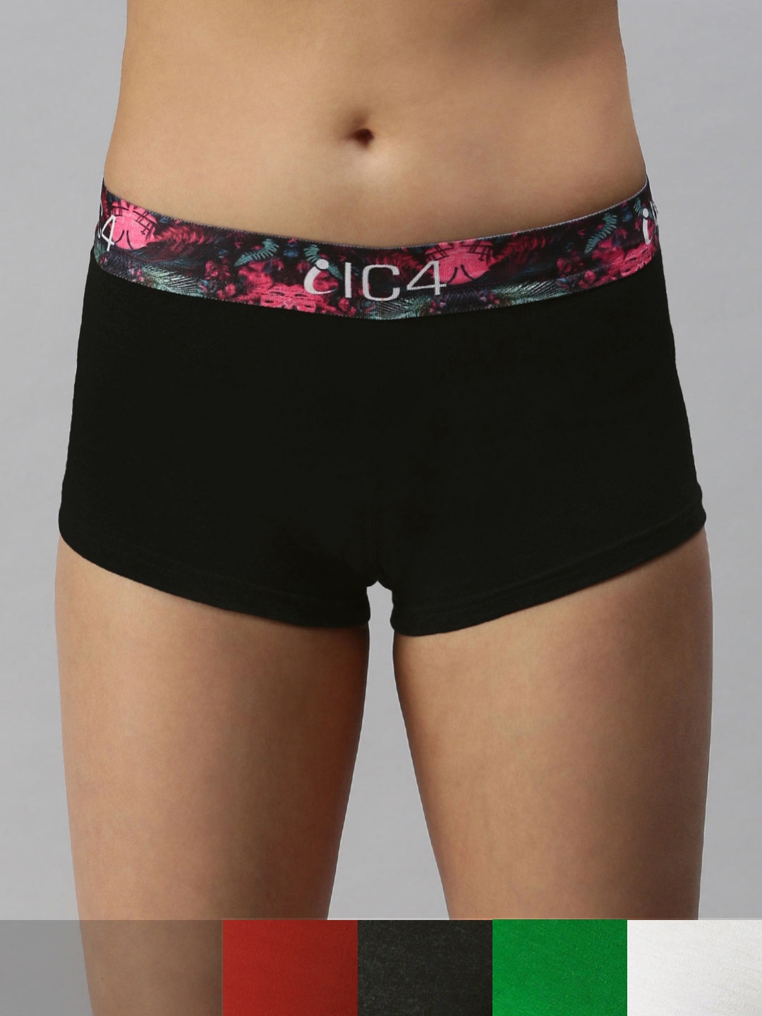 

IC4 Women Pack of 5 Boy shorts, Charcoal