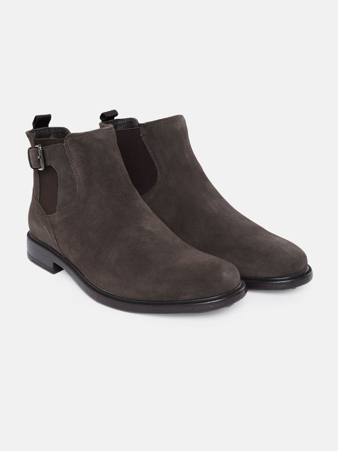 

Geox Men Coffee Brown Leather Flat Boots
