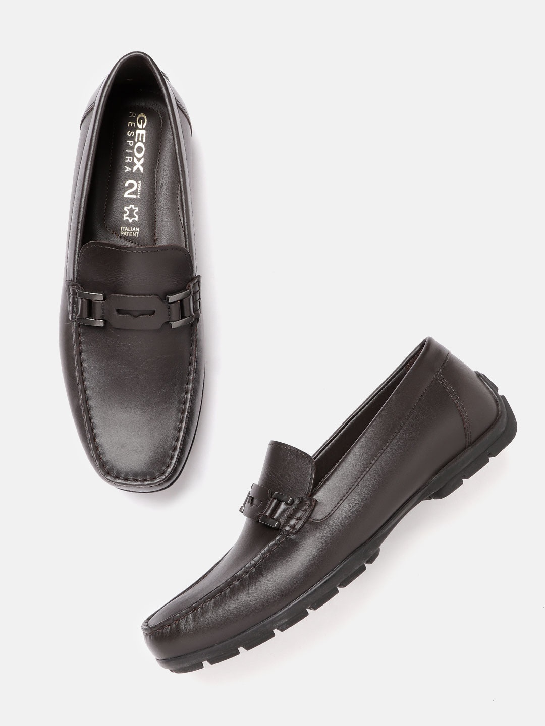 

Geox Men Coffee Brown Leather Loafers